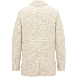 White Cotton Men's Cardigan