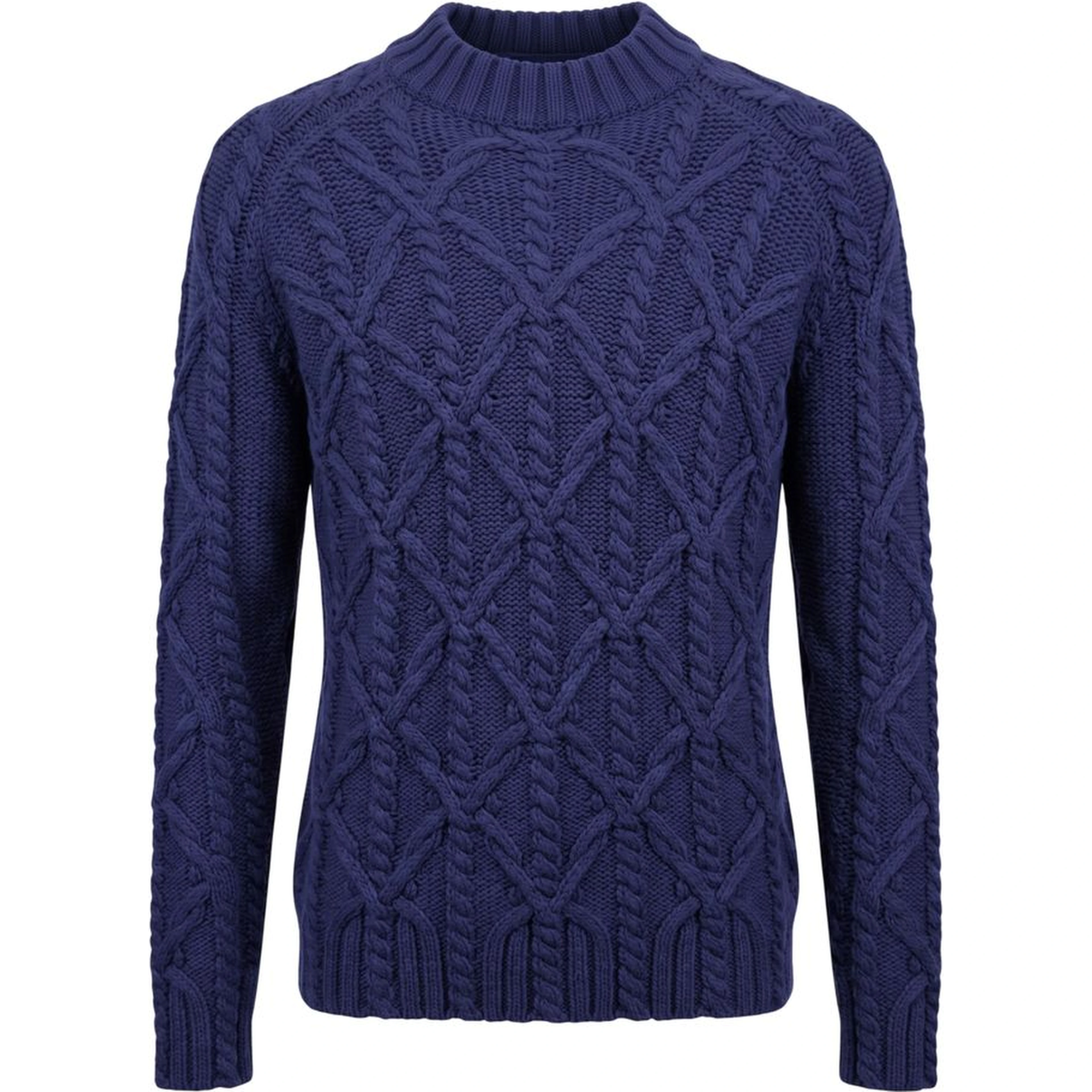 Blue Cotton Men Sweater