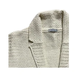 White Cotton Men's Cardigan