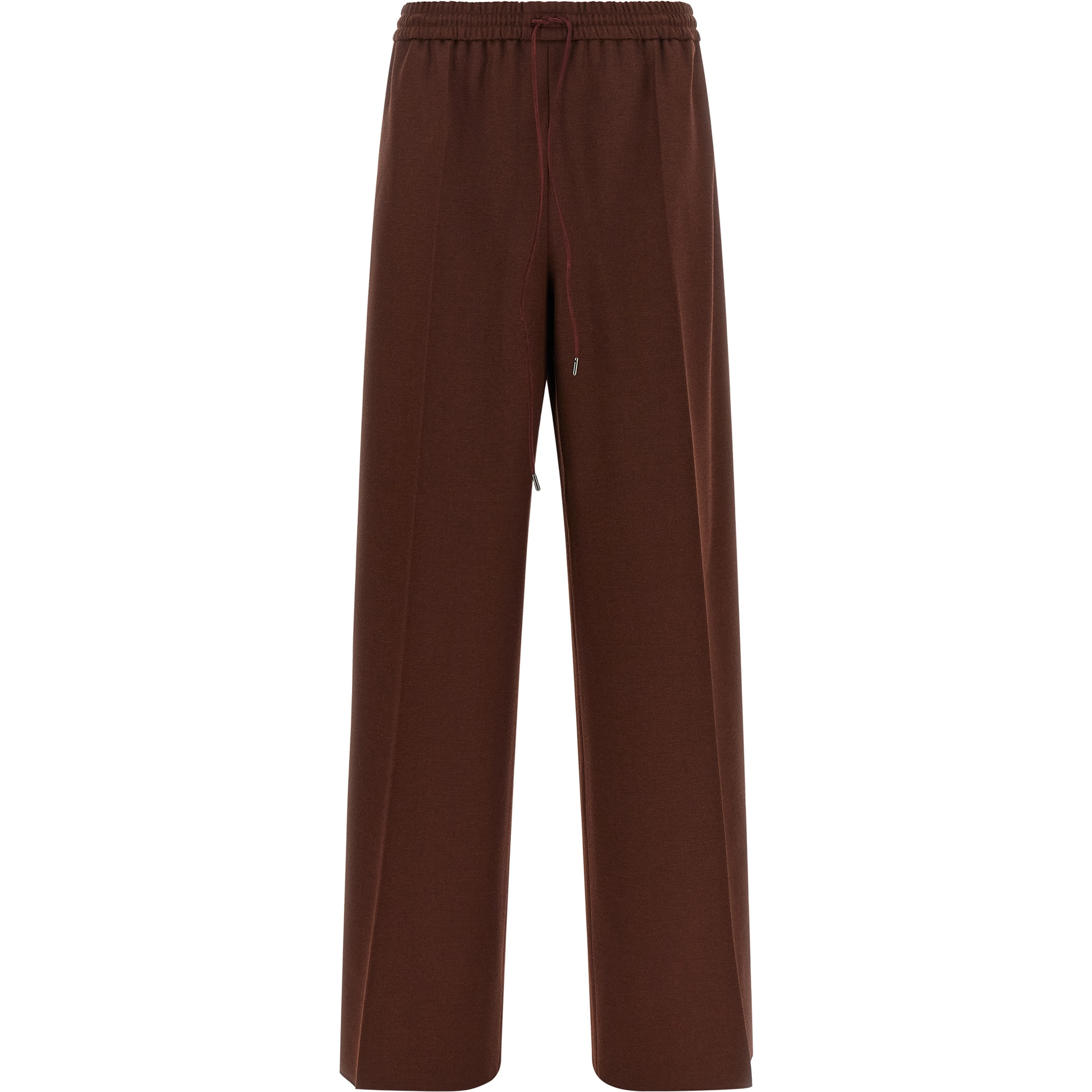Brown Wool Casual Pants