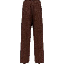 Brown Wool Casual Pants
