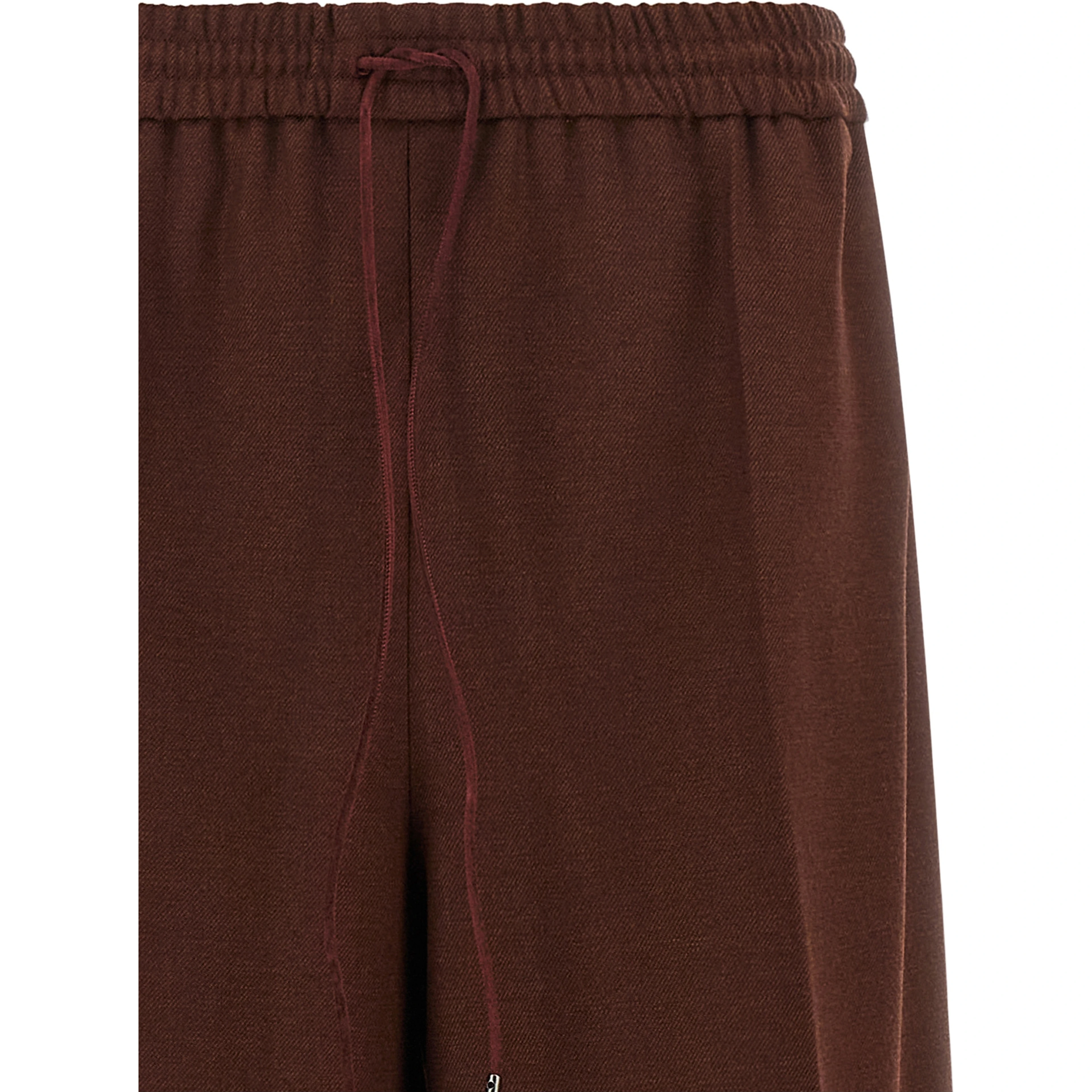 Brown Wool Casual Pants