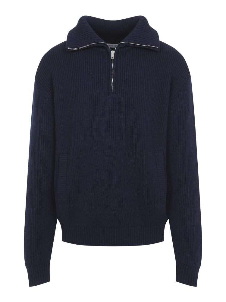 Balenciaga Half Zip Knit Sweater