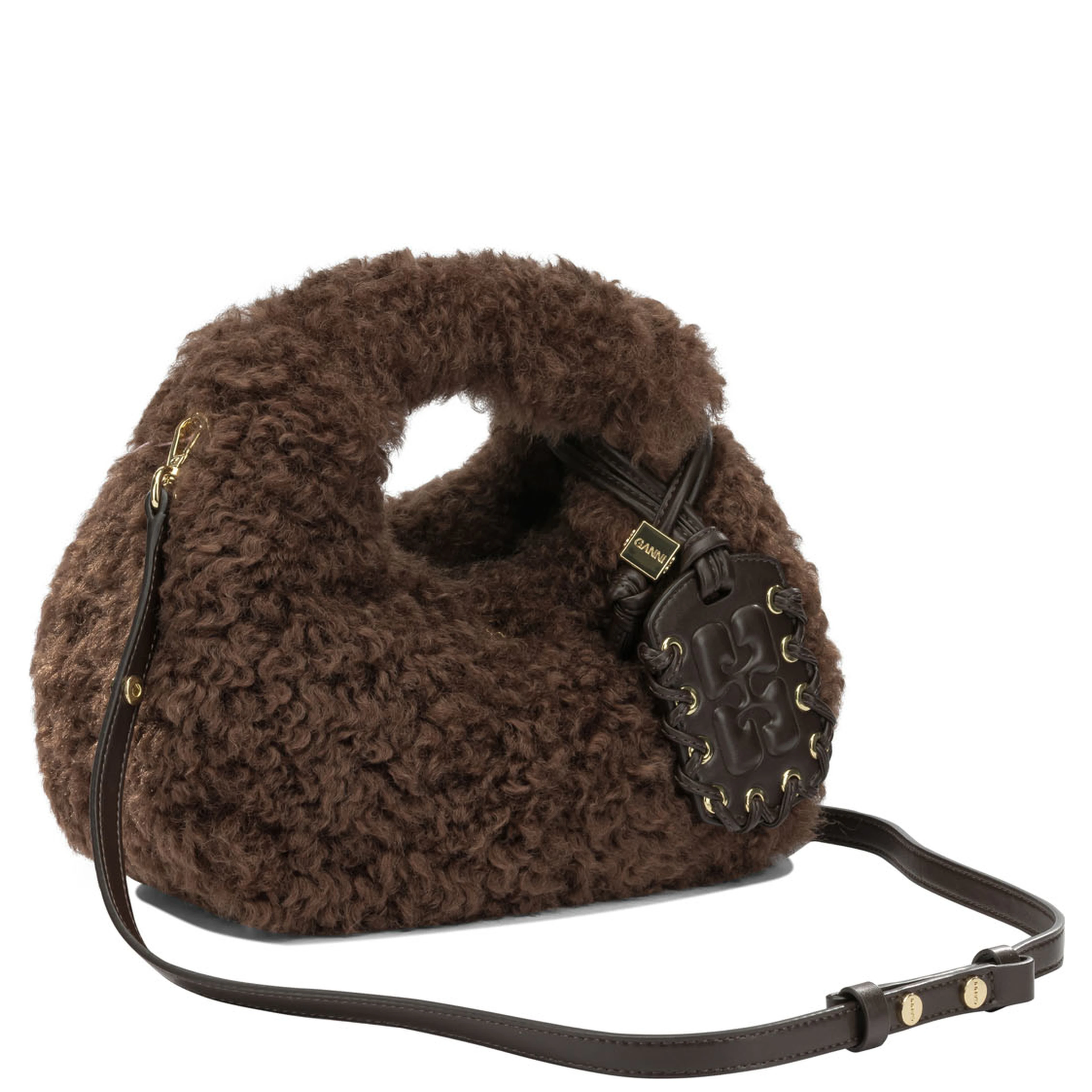 "Mini Hobo Faux Fur" Small Handbag