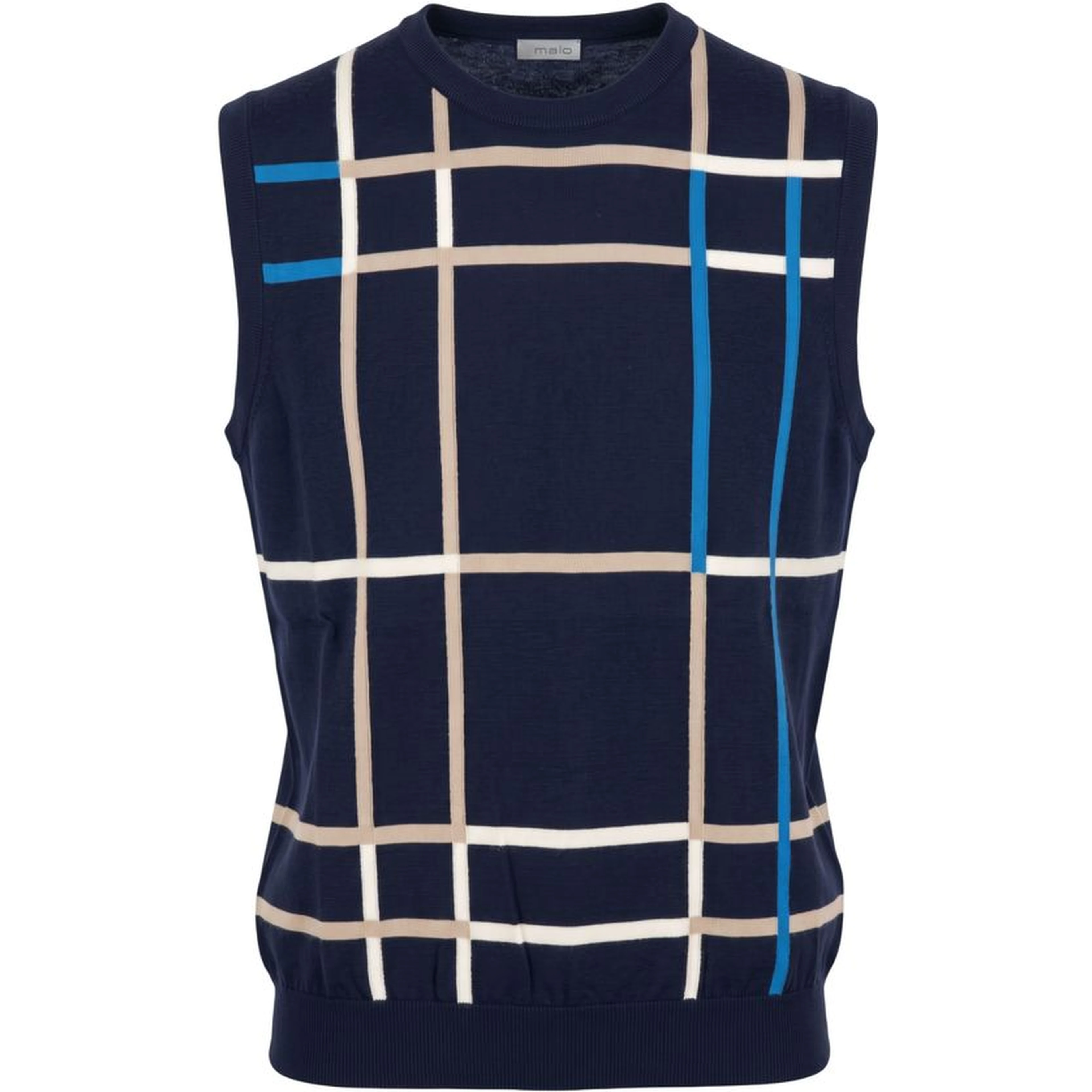 Blue Cotton Men Sweater