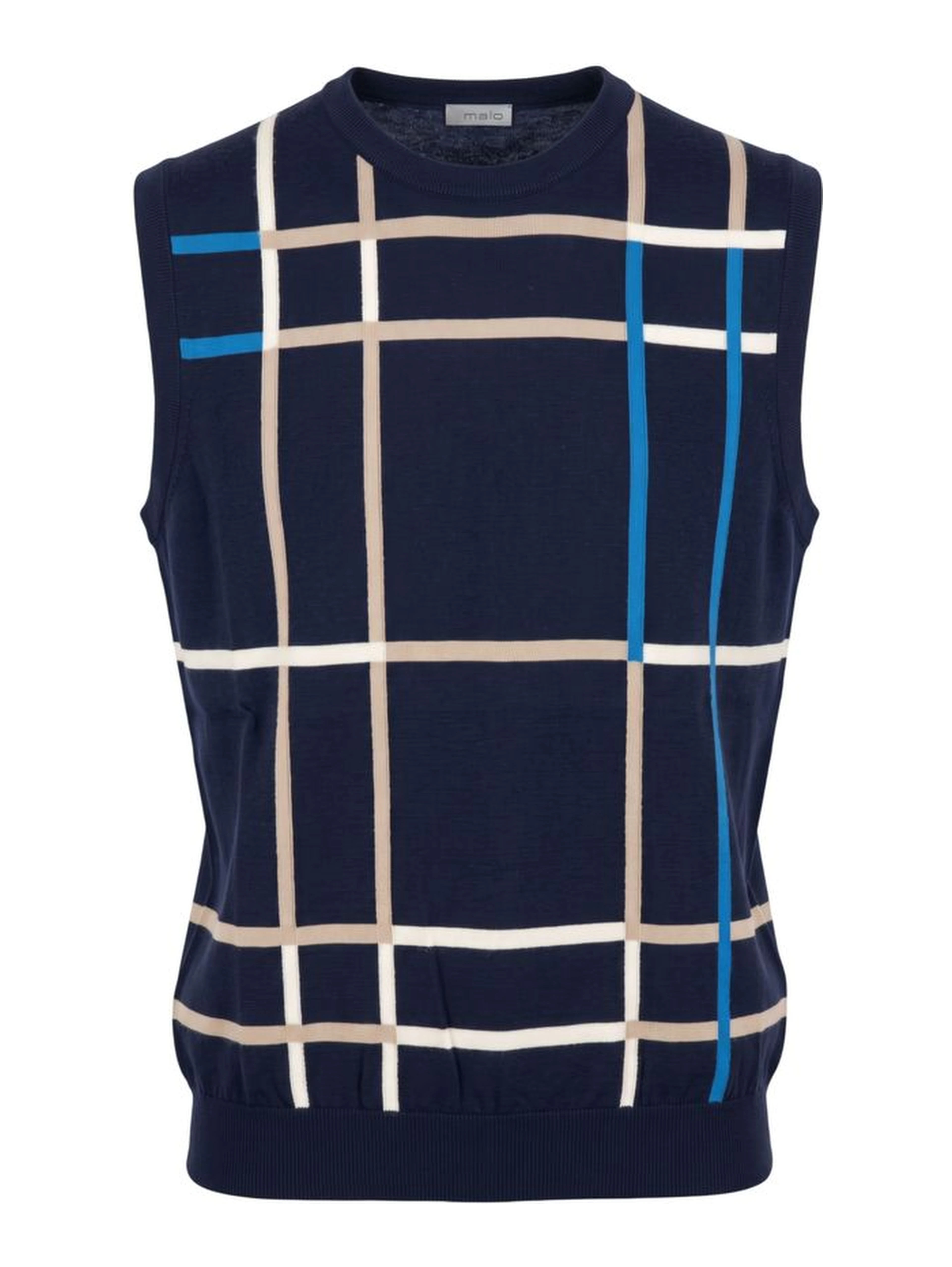 Blue Cotton Men Sweater