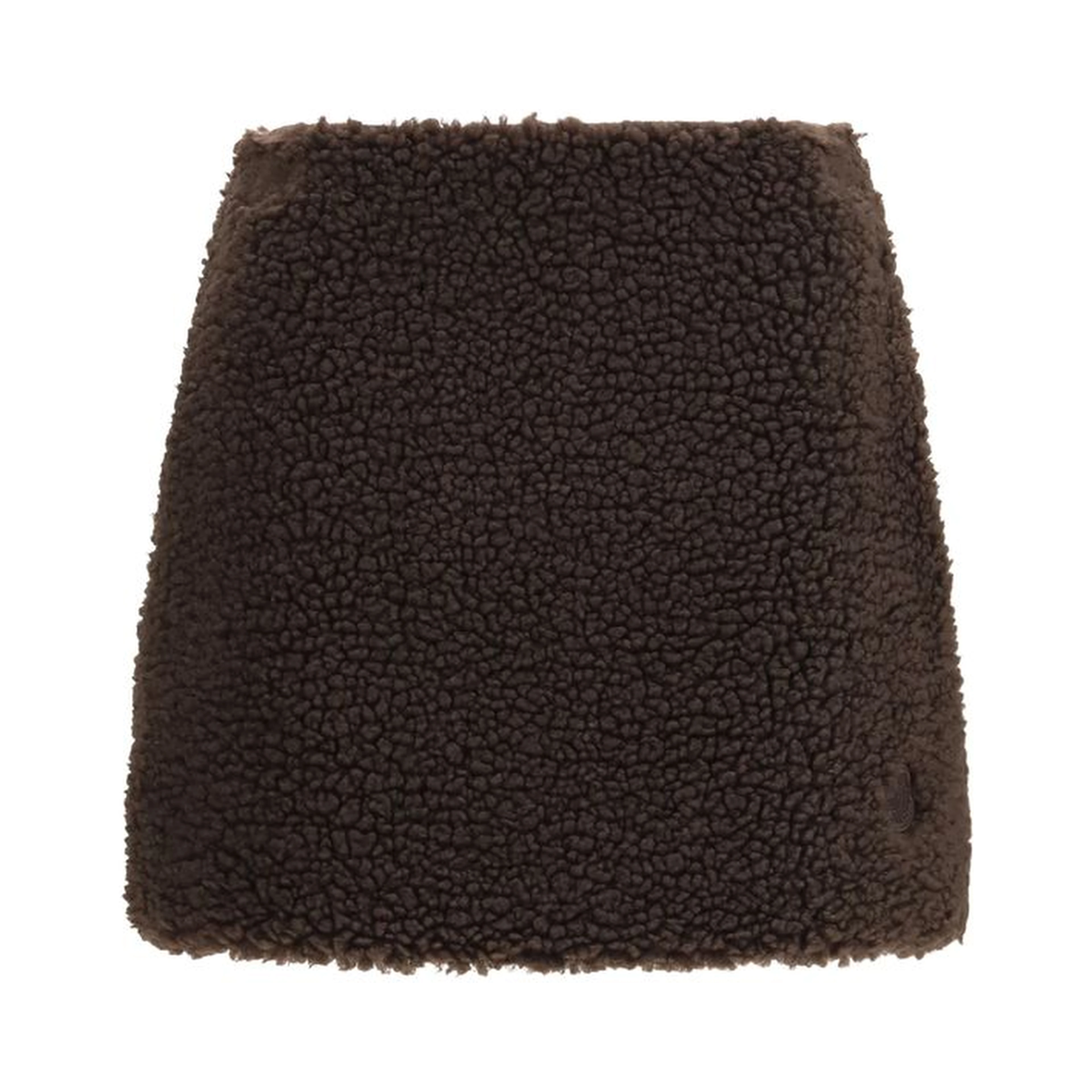 Brown Polyester Mini Skirt