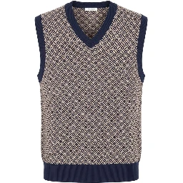 Blue Cotton Men Sweater