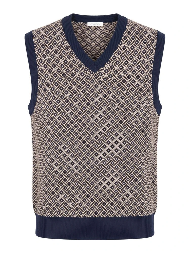 Blue Cotton Men Sweater