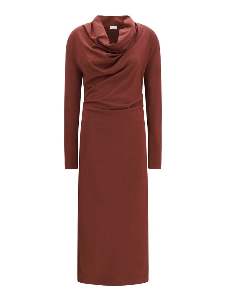 Bordeaux Wool Oves Aries Casual Dress