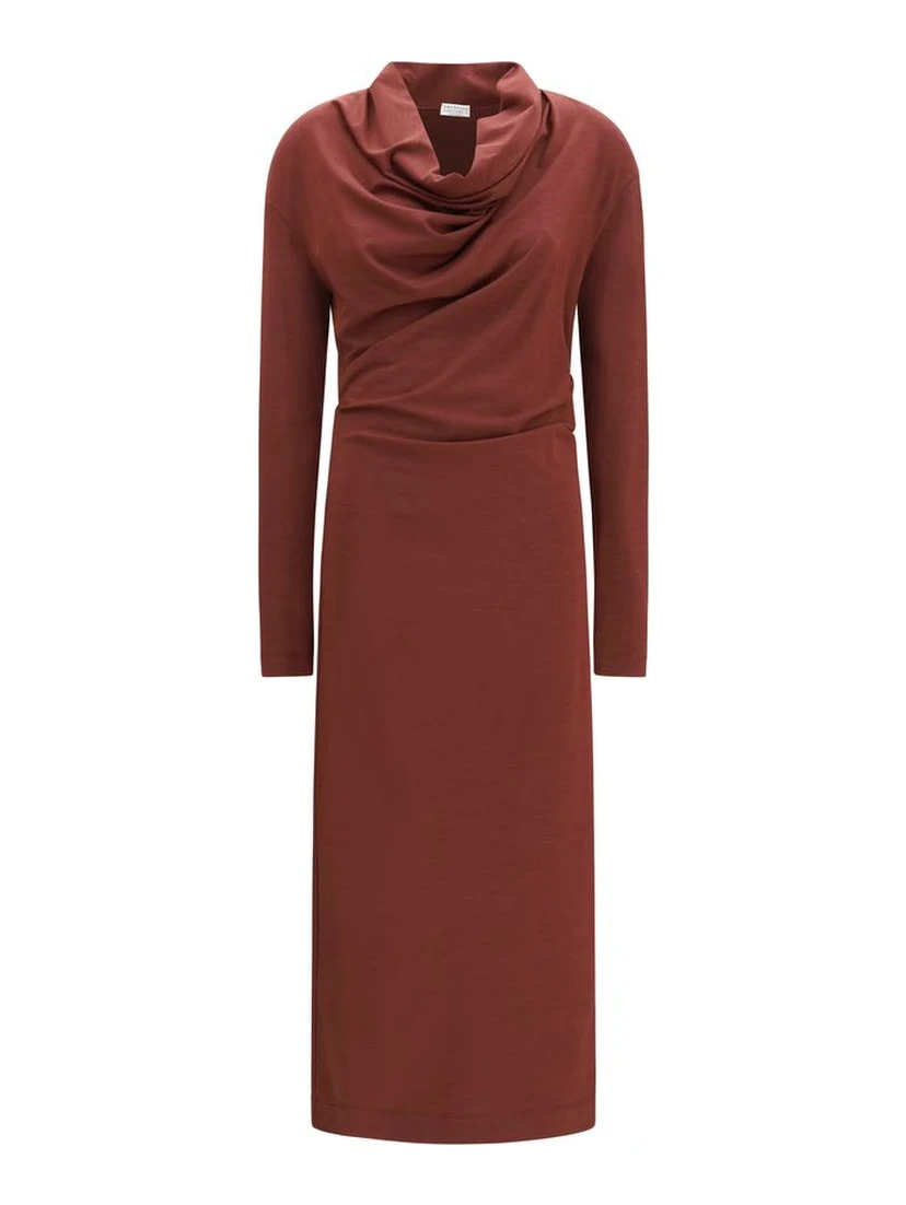 Bordeaux Wool Oves Aries Casual Dress