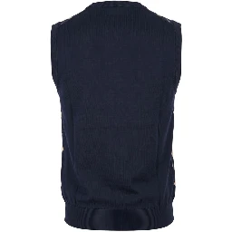 Blue Cotton Men Sweater