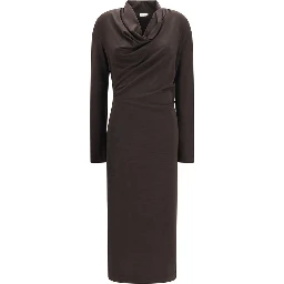 Brown Wool Oves Aries Casual Dress