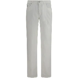 White Cotton Casual Pants