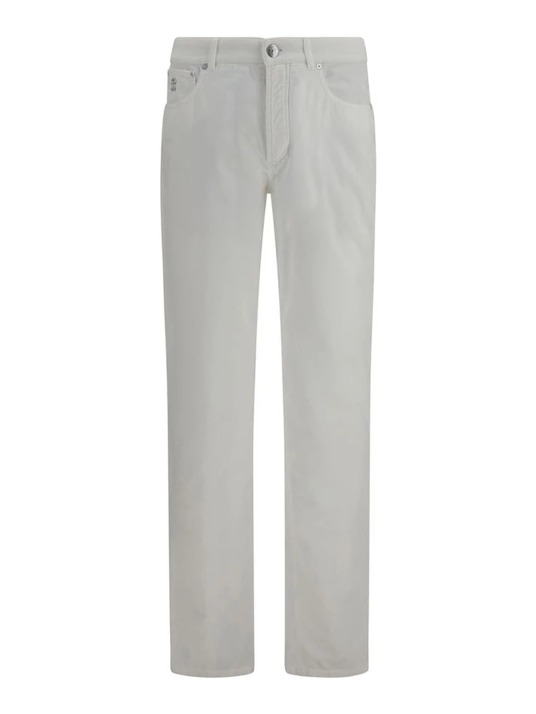 White Cotton Casual Pants