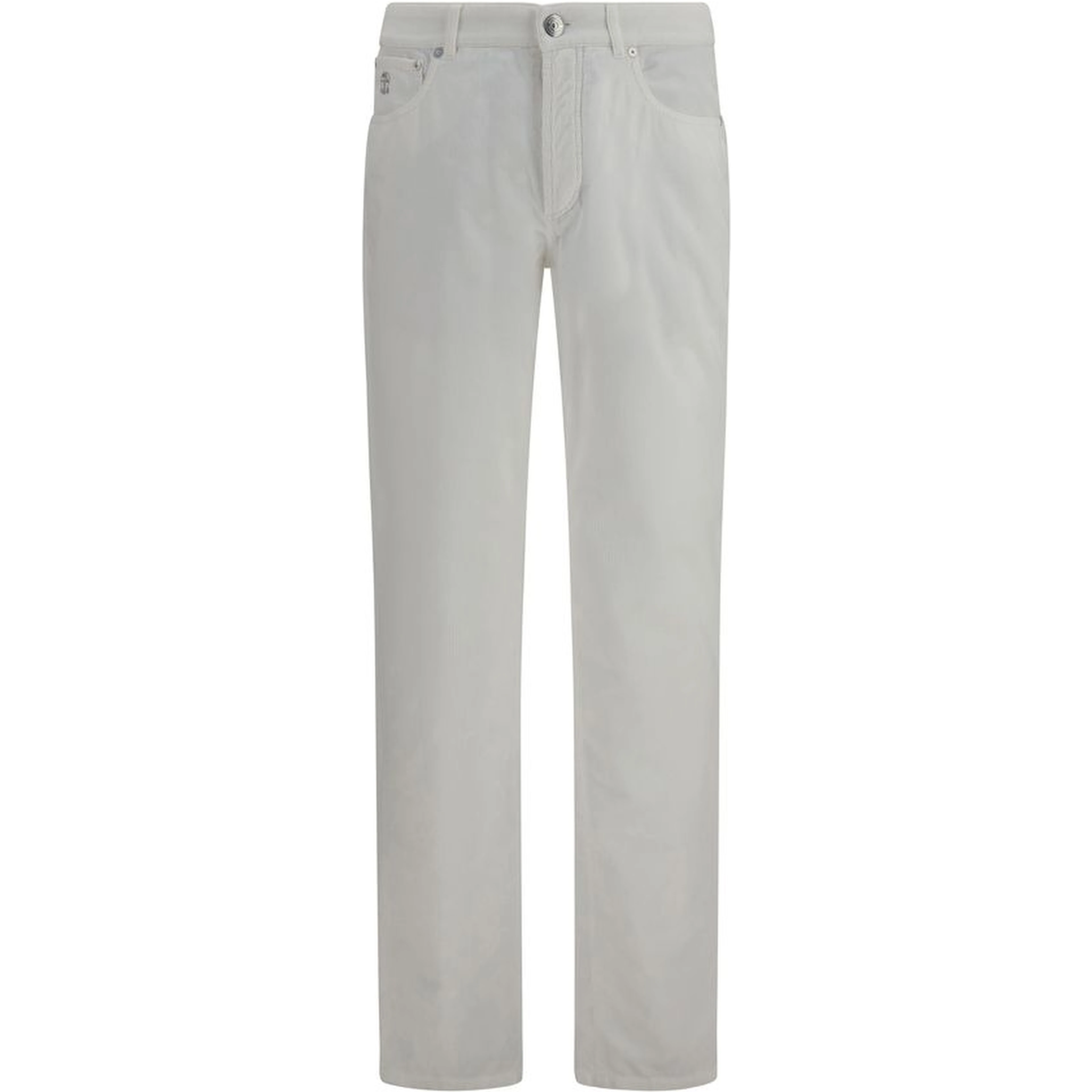 White Cotton Casual Pants
