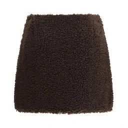 Brown Polyester Mini Skirt