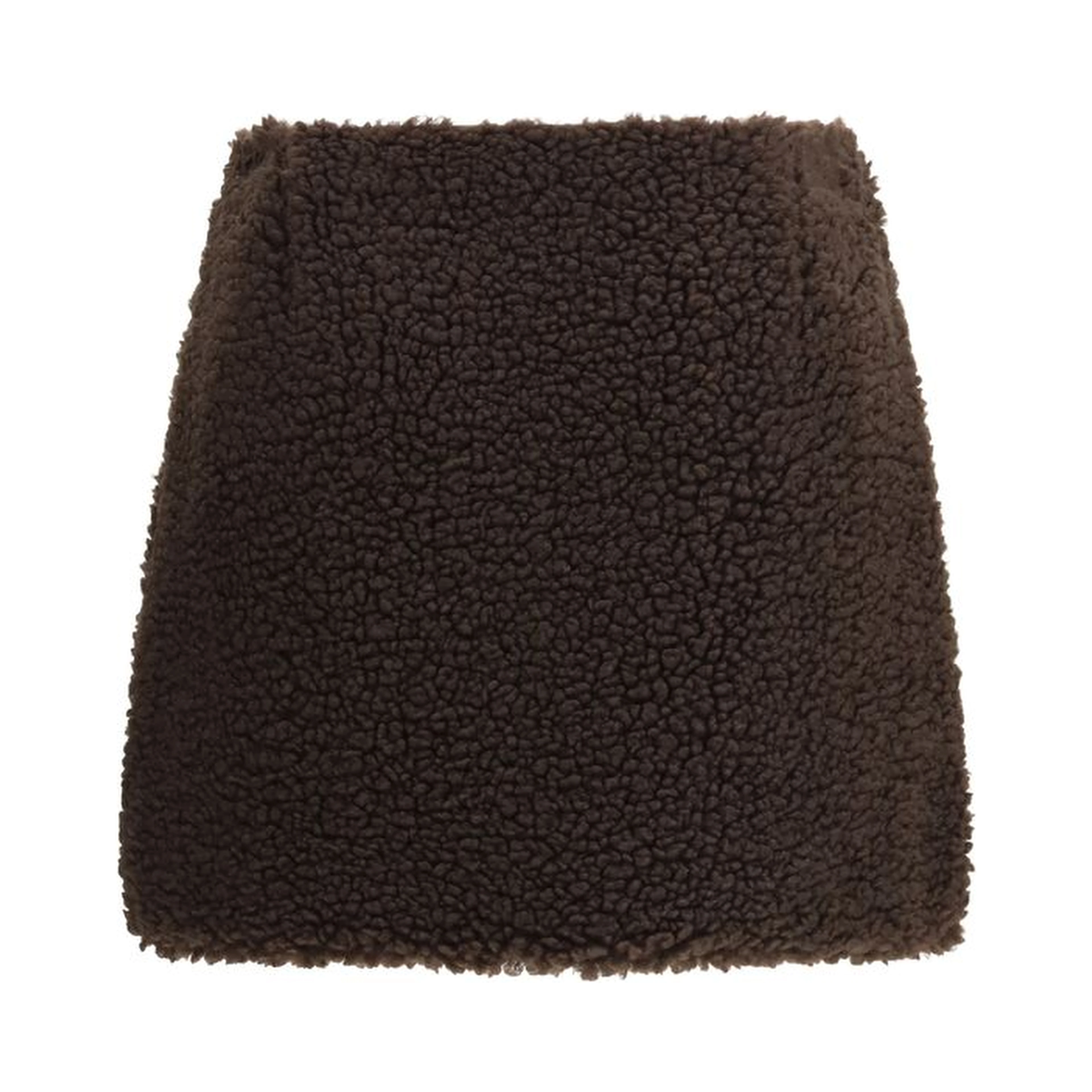 Brown Polyester Mini Skirt