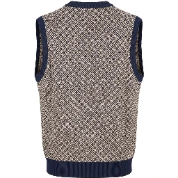 Blue Cotton Men Sweater