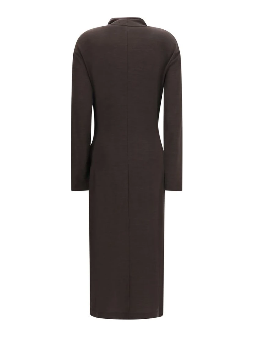 Brown Wool Oves Aries Casual Dress