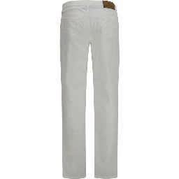 White Cotton Casual Pants