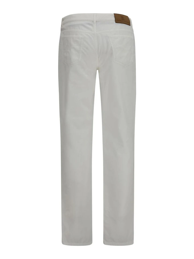 White Cotton Casual Pants