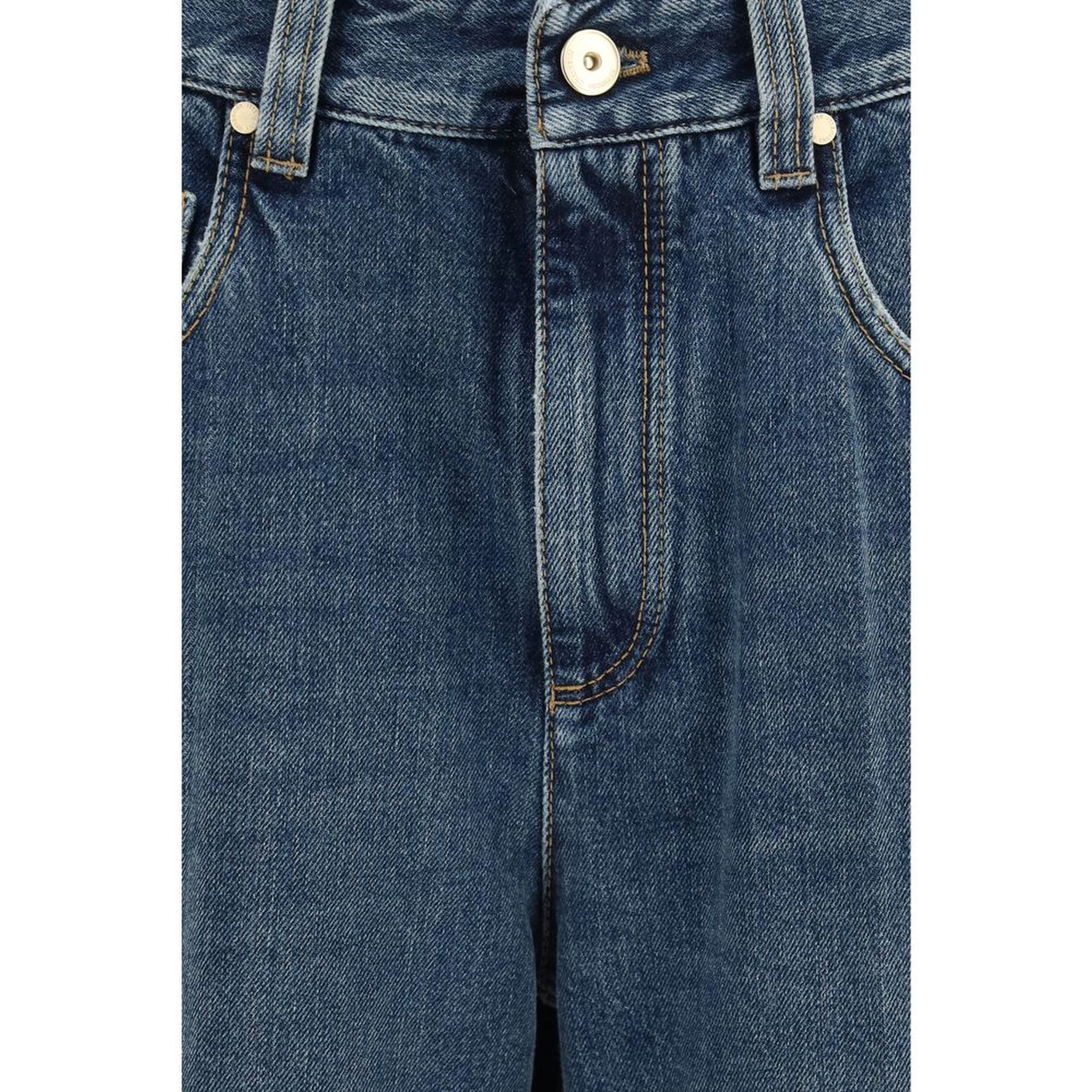 Blue Cotton Relaxed Fit Jeans