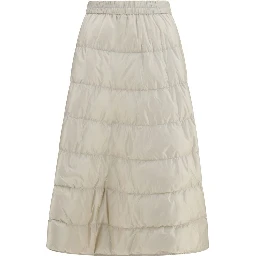 Beige Nylon Midi Skirt