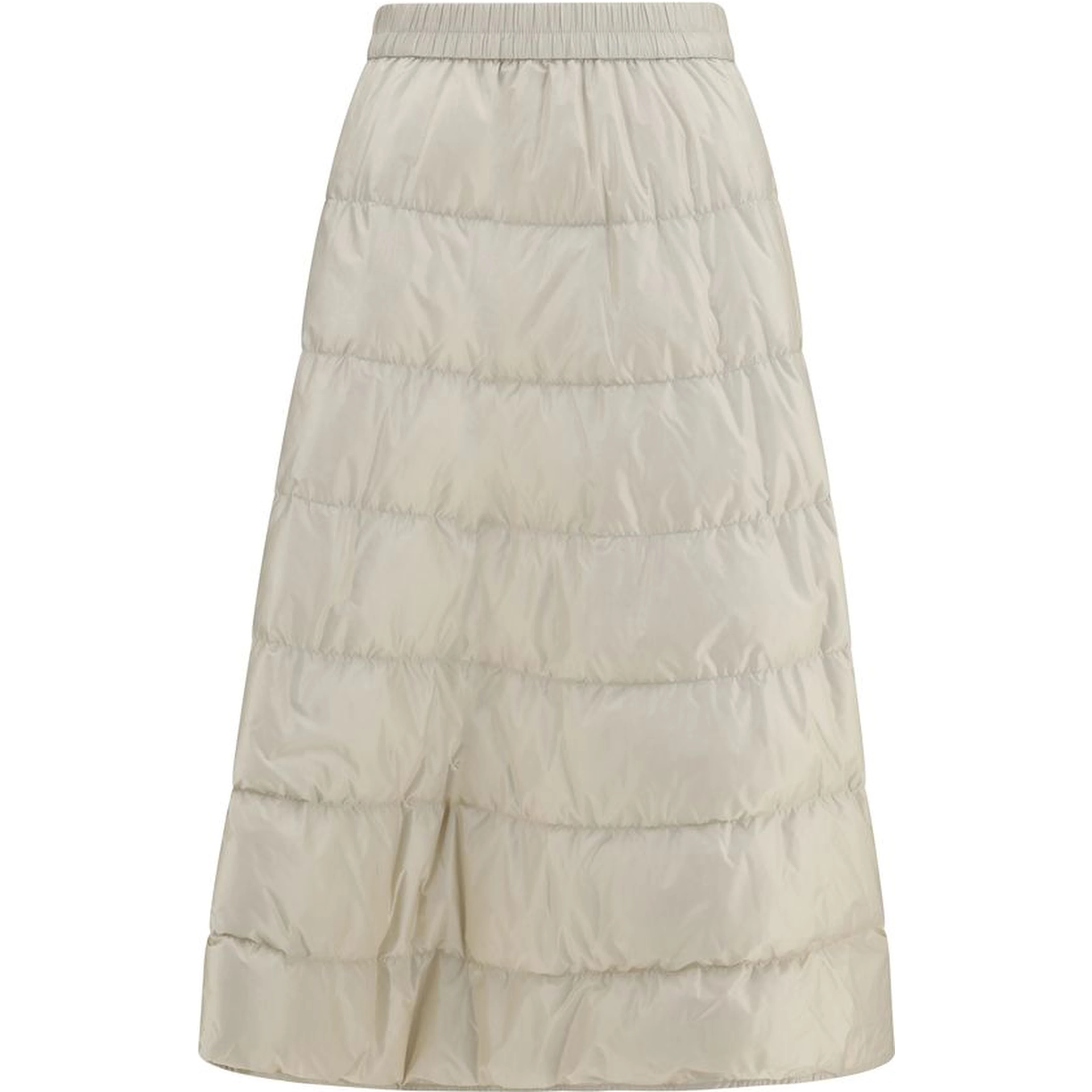 Beige Nylon Midi Skirt