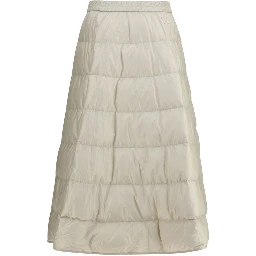 Beige Nylon Midi Skirt