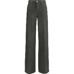 Bicolor Cotton Flared Jeans