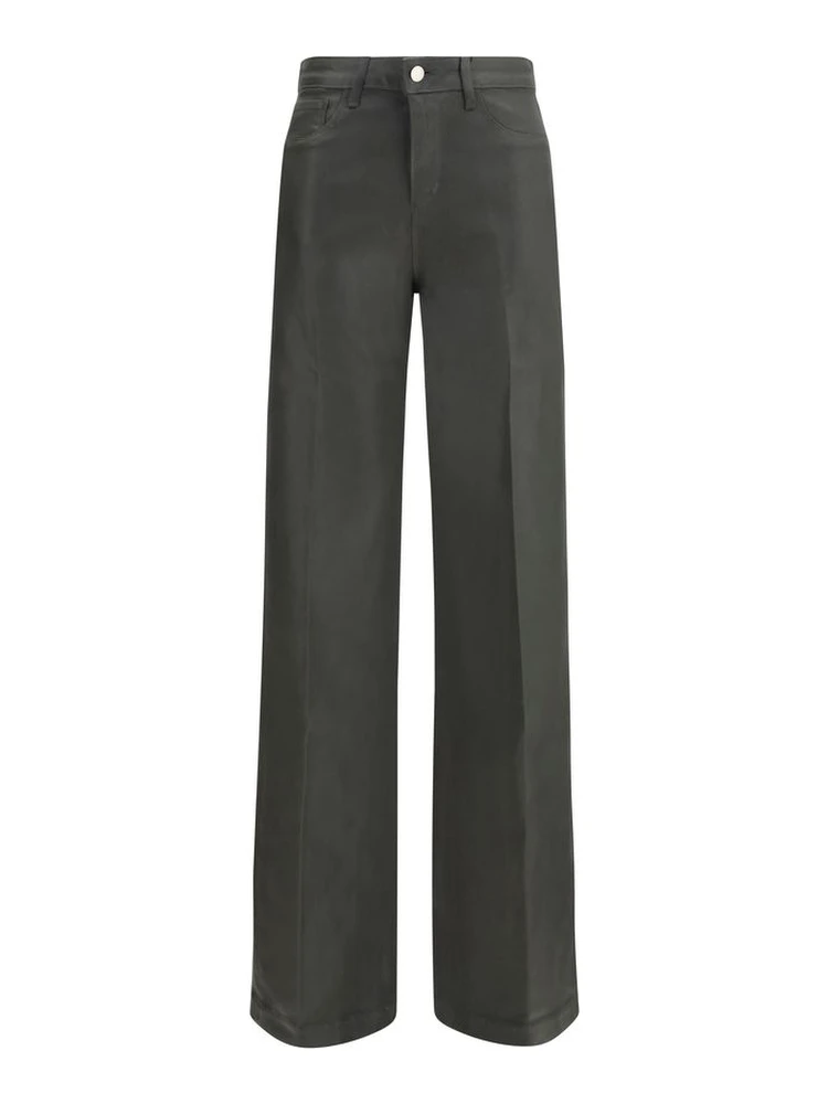 Bicolor Cotton Flared Jeans