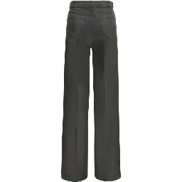 Bicolor Cotton Flared Jeans