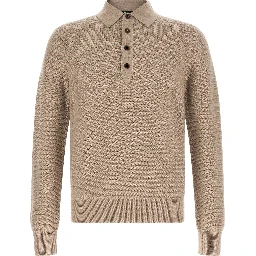 Beige Cashmere Polo Shirt