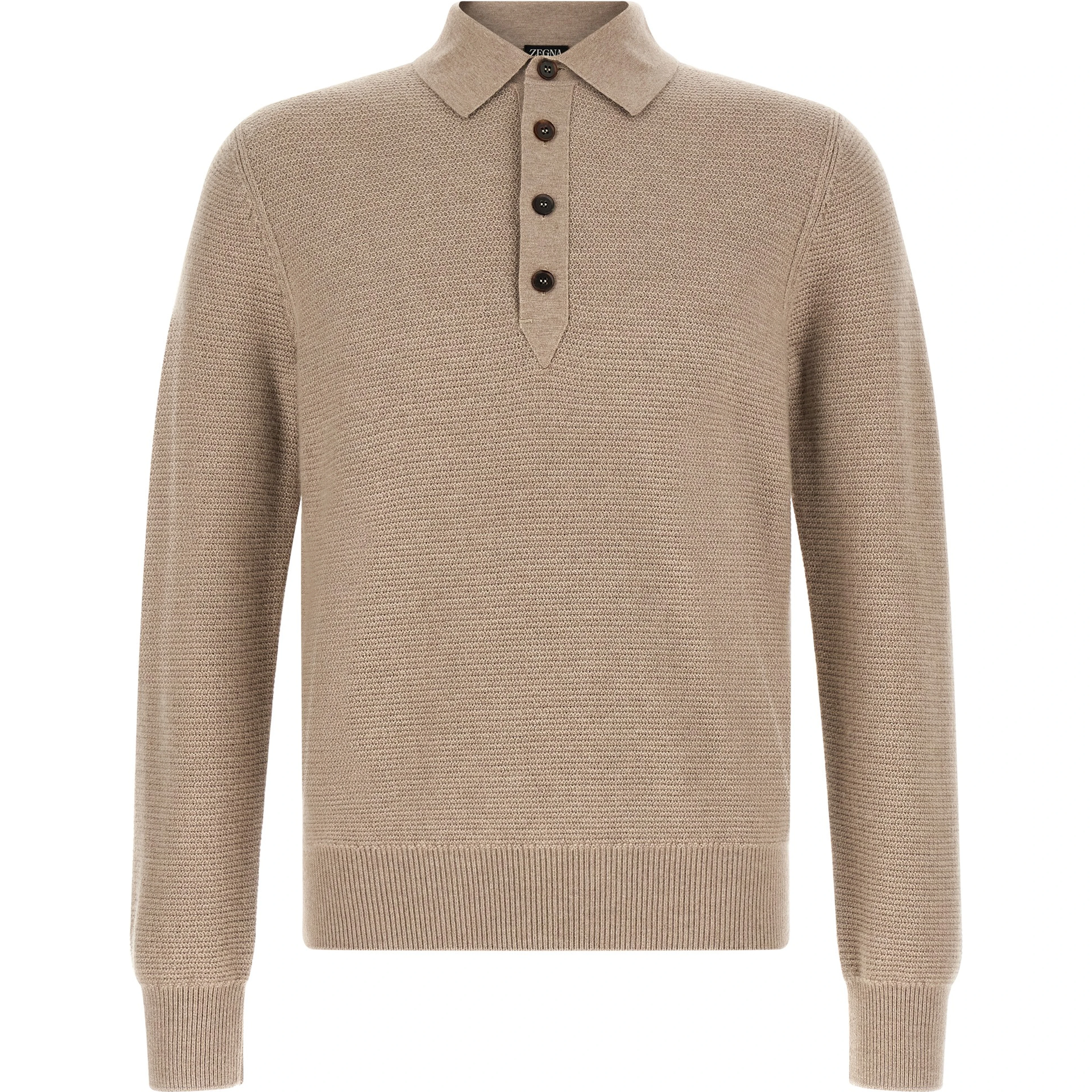 Beige Cashmere Polo Shirt