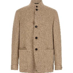 Beige Cashmere Full-Length Jacket
