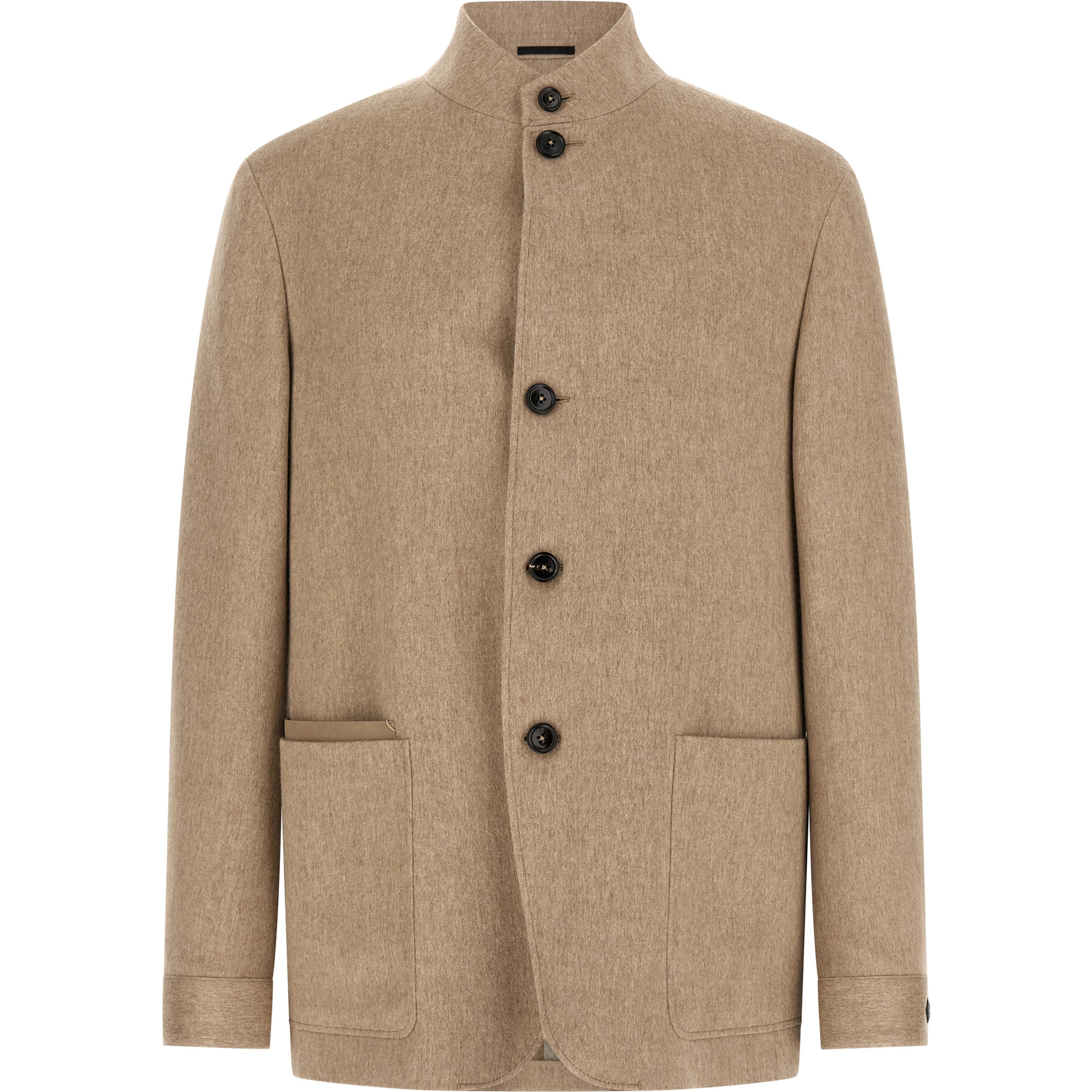 Beige Cashmere Full-Length Jacket