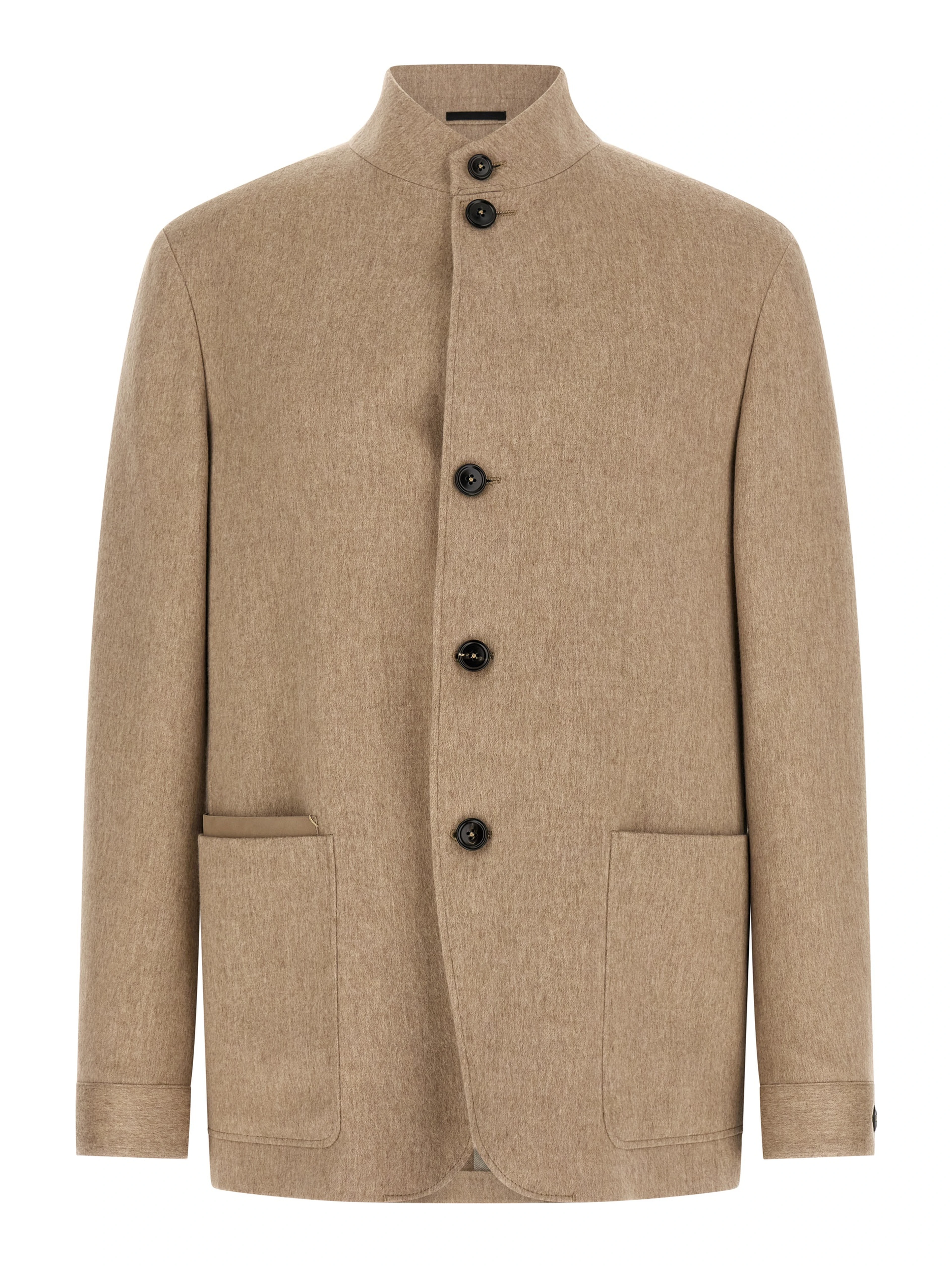 Beige Cashmere Full-Length Jacket