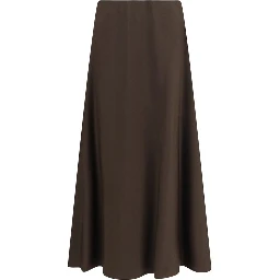 Brown Wool Oves Aries Midi Skirt