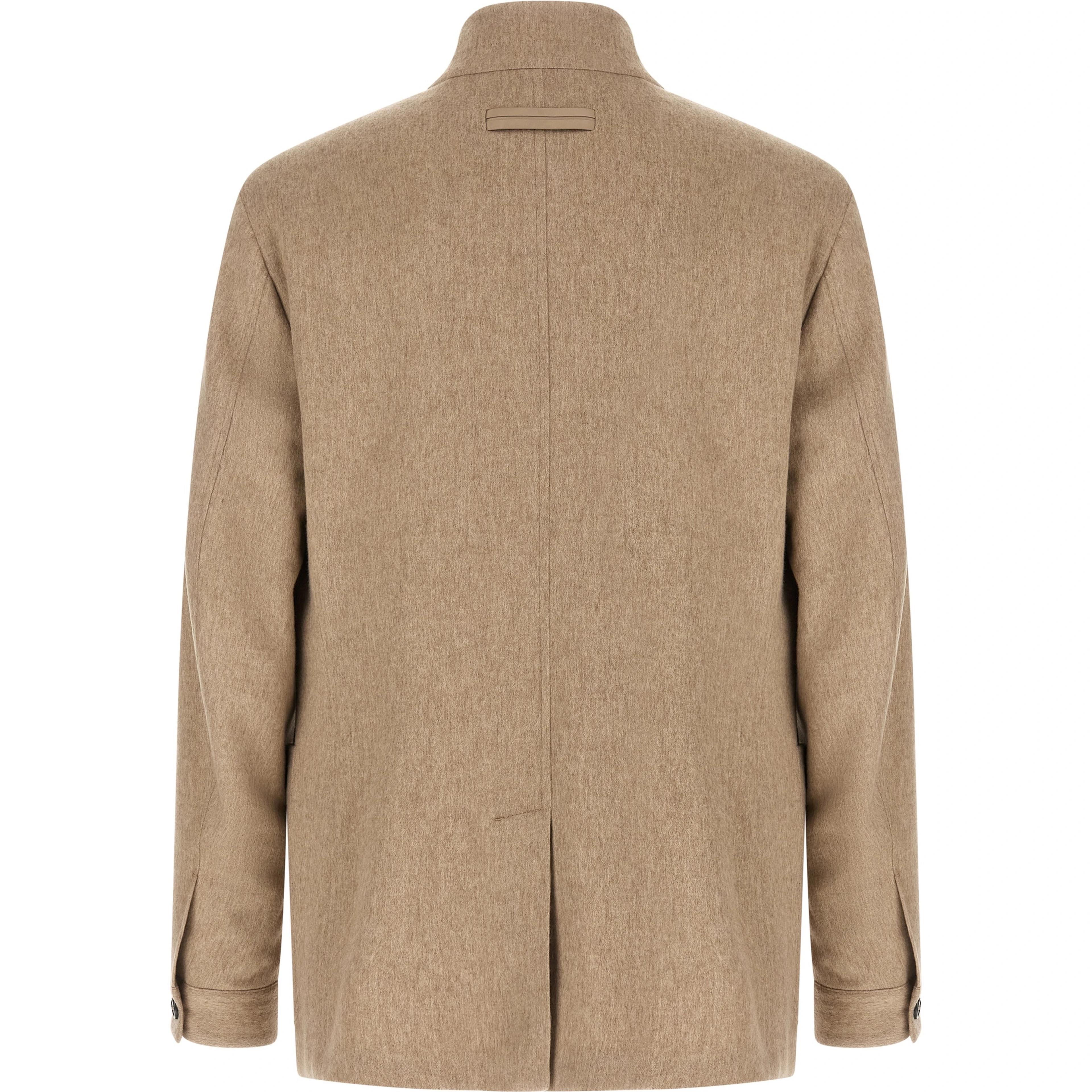 Beige Cashmere Full-Length Jacket