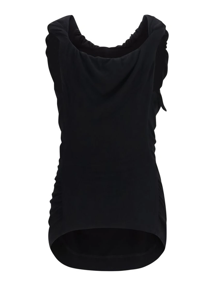Black Viscose Shortsleeve Shirt