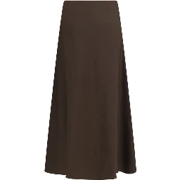 Brown Wool Oves Aries Midi Skirt