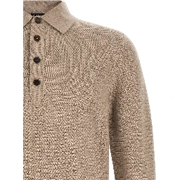Beige Cashmere Polo Shirt