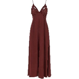 Bordeaux Viscose Long Dress