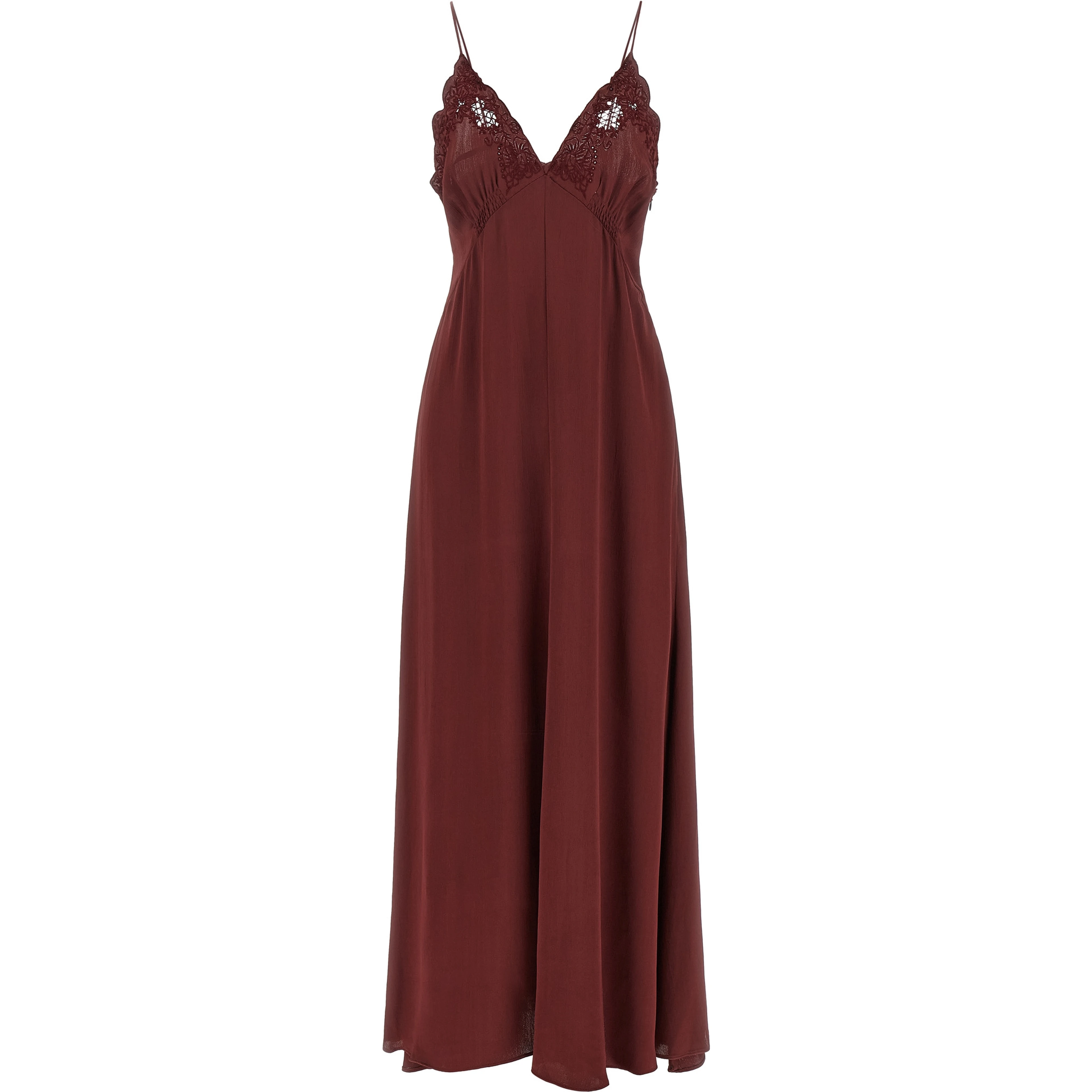 Bordeaux Viscose Long Dress