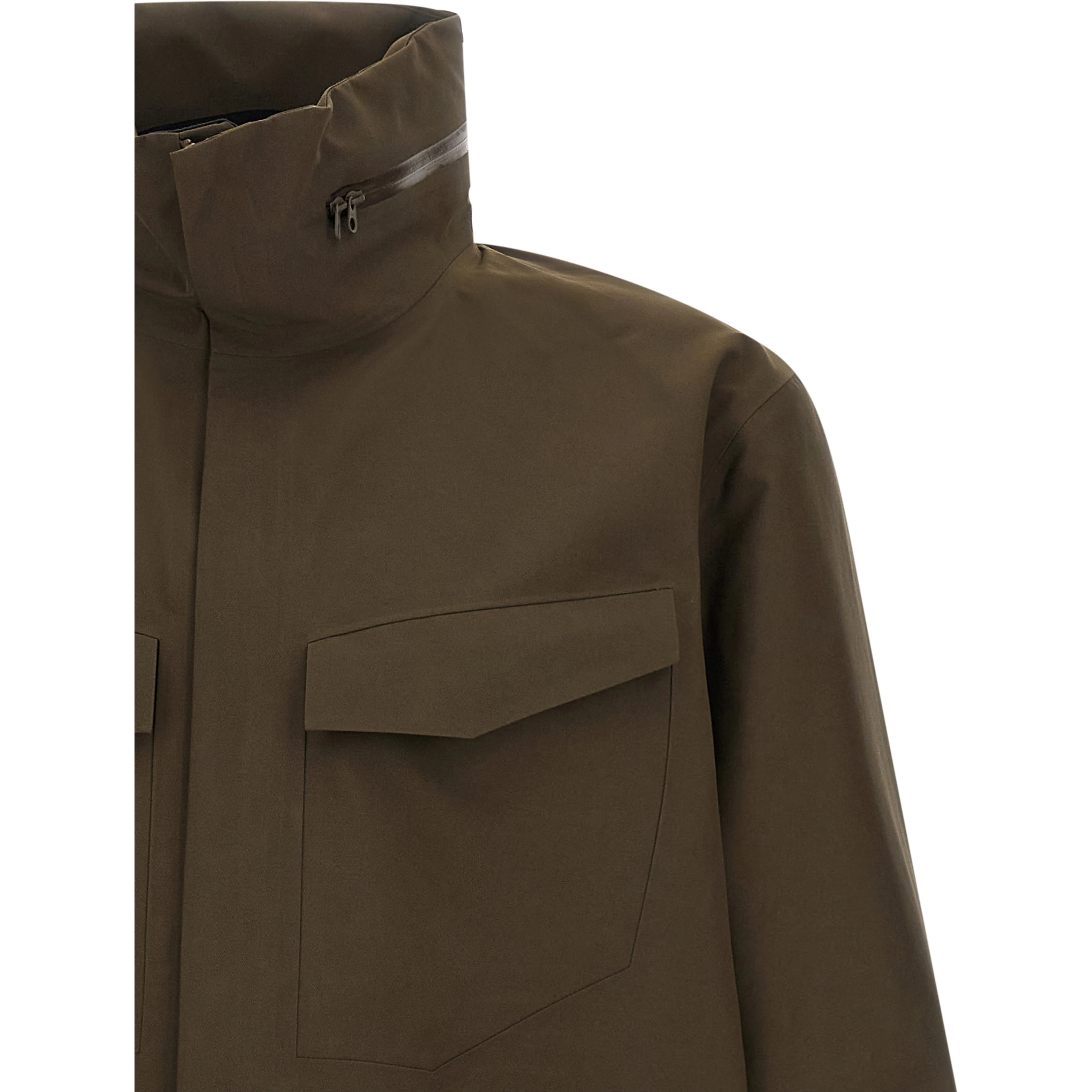 Brown Nylon Shell Jacket