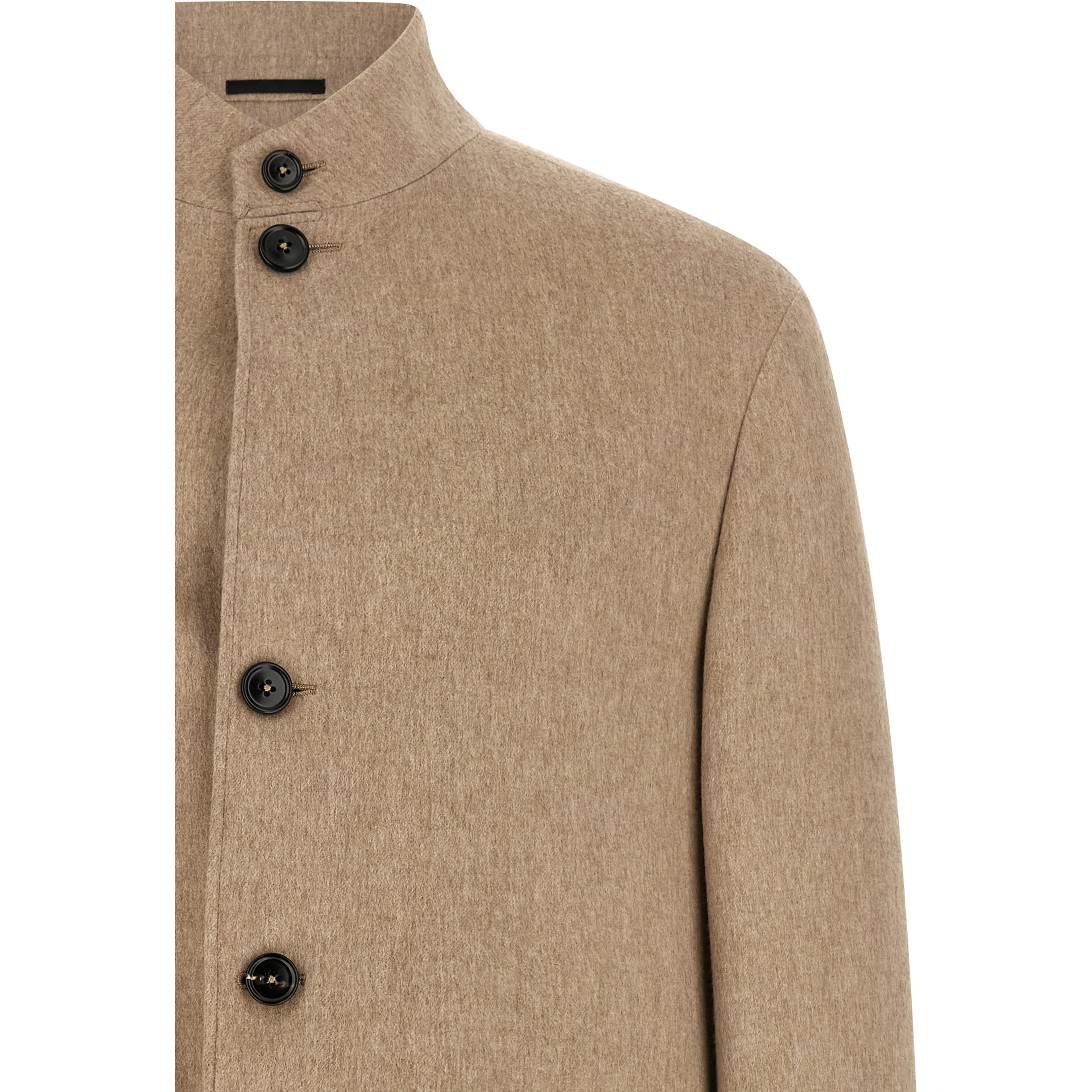 Beige Cashmere Full-Length Jacket