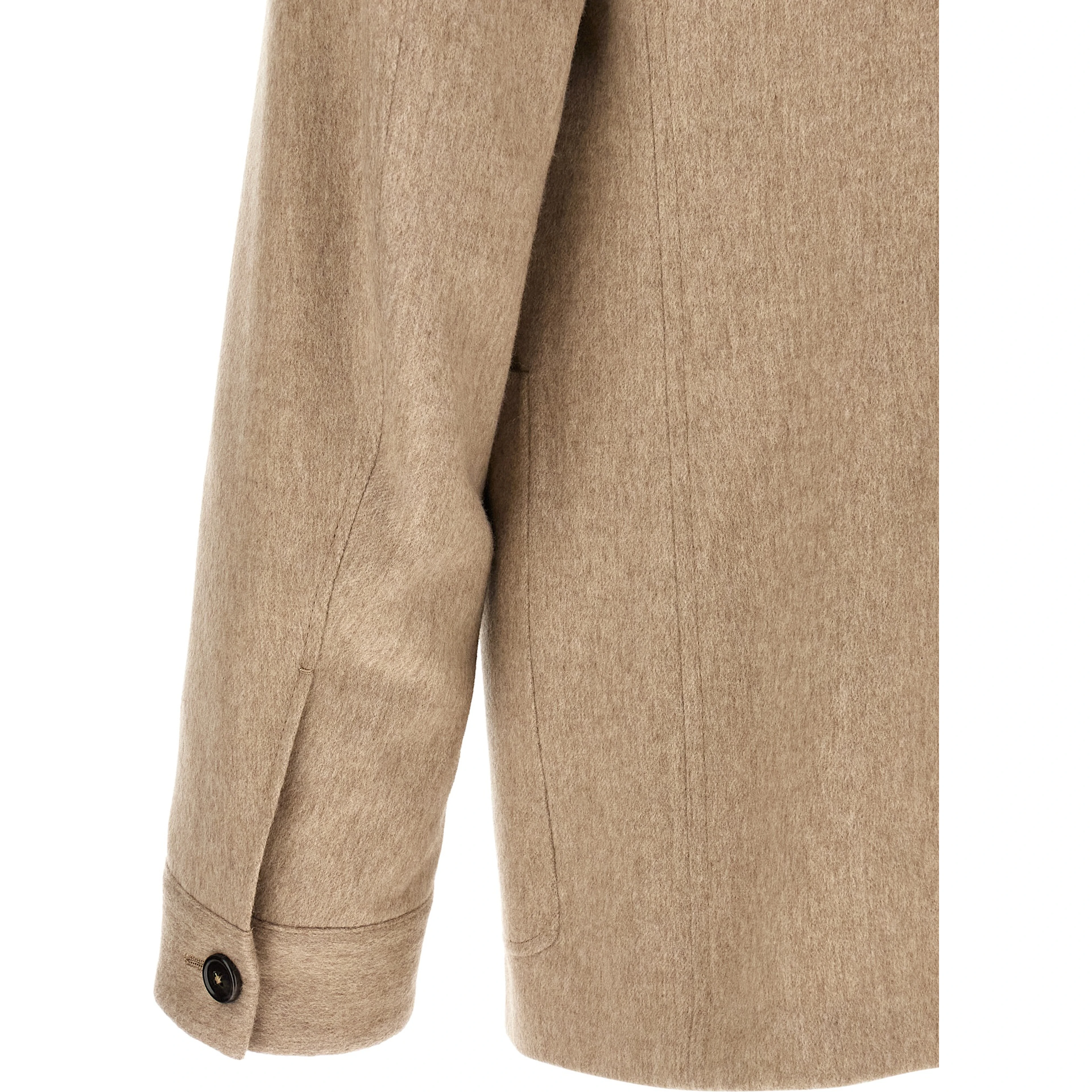 Beige Cashmere Full-Length Jacket