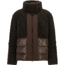 Brown Polyester Full-Length Jacket