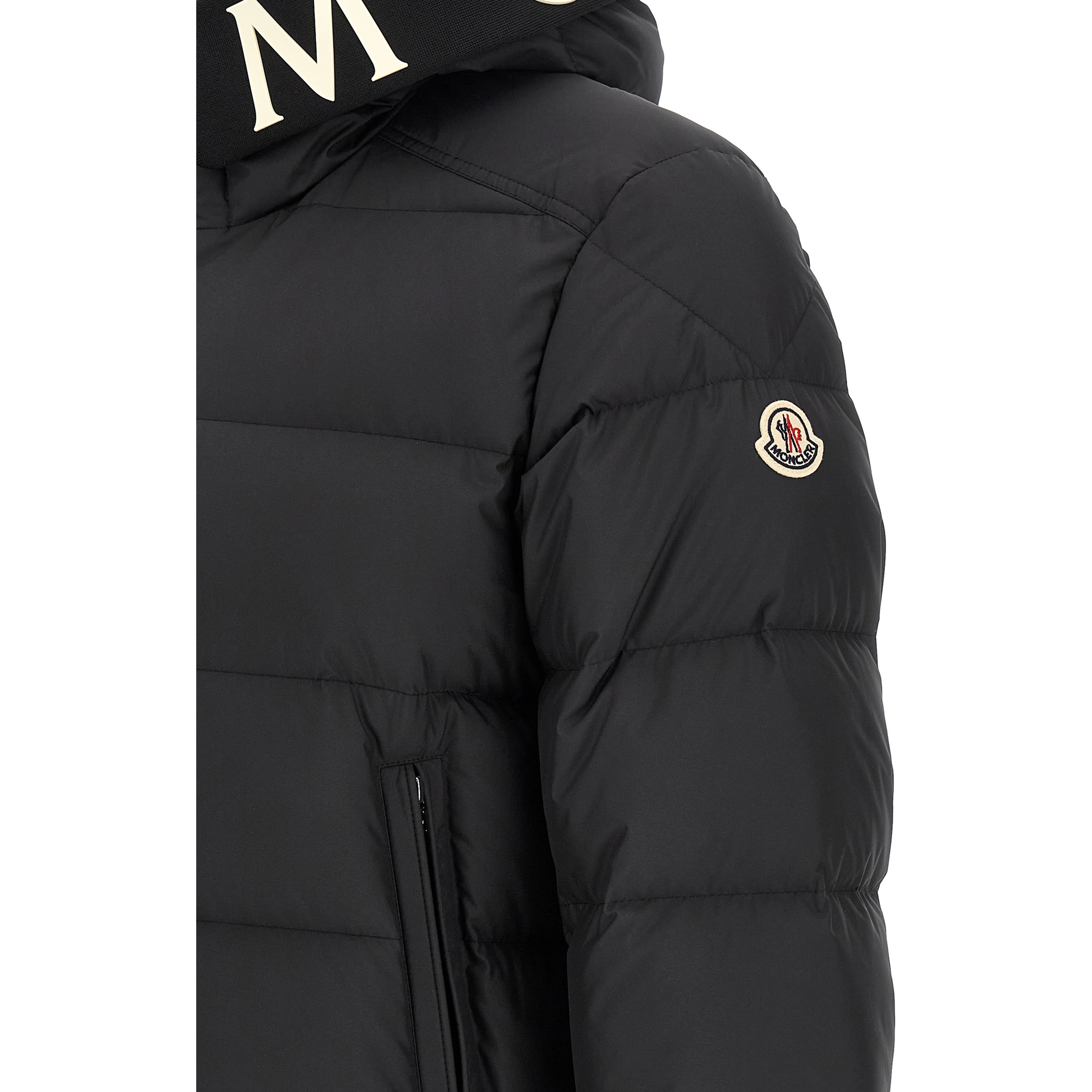 Black Polyester Full-Length Jacket